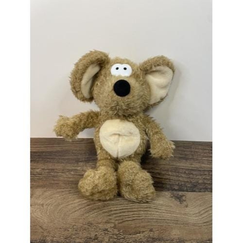 Uneeda Laughing 11" Rat Mouse Plush Tan White 1997 WORKING VIDEO